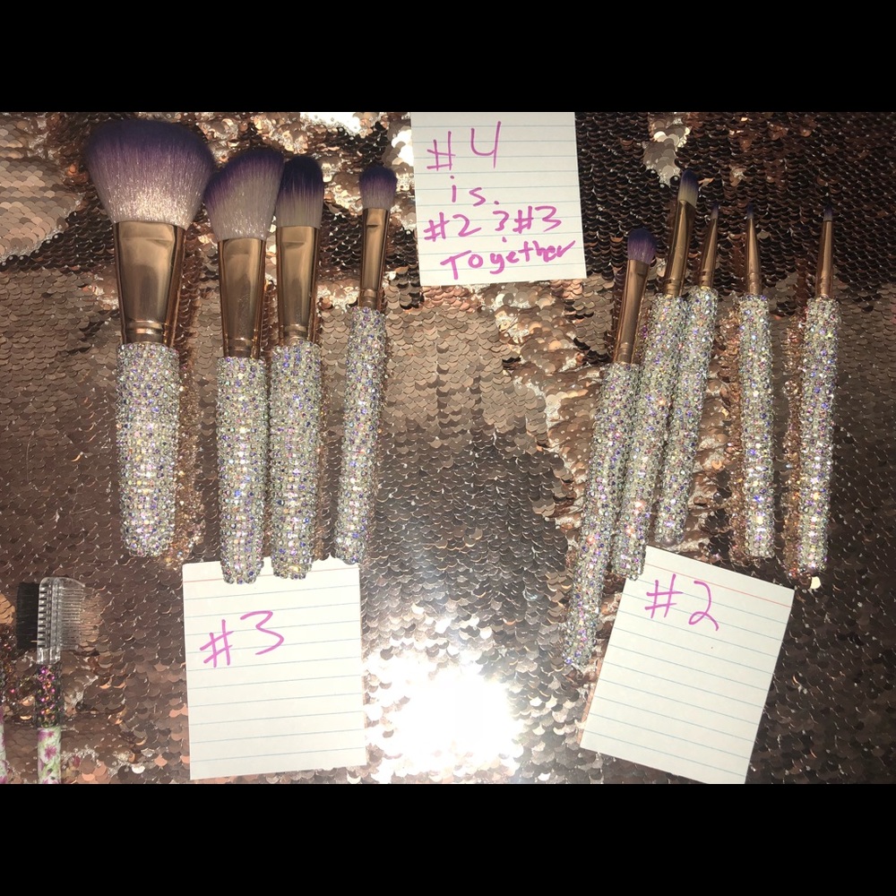 Bling makeup brushes set